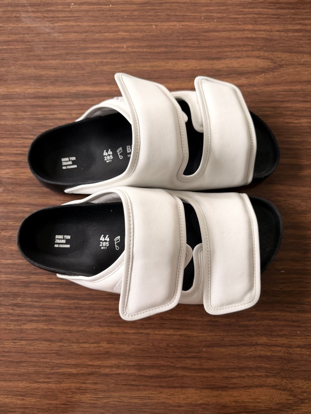 Birkenstock White Double-Strap Slide Sandals for Men